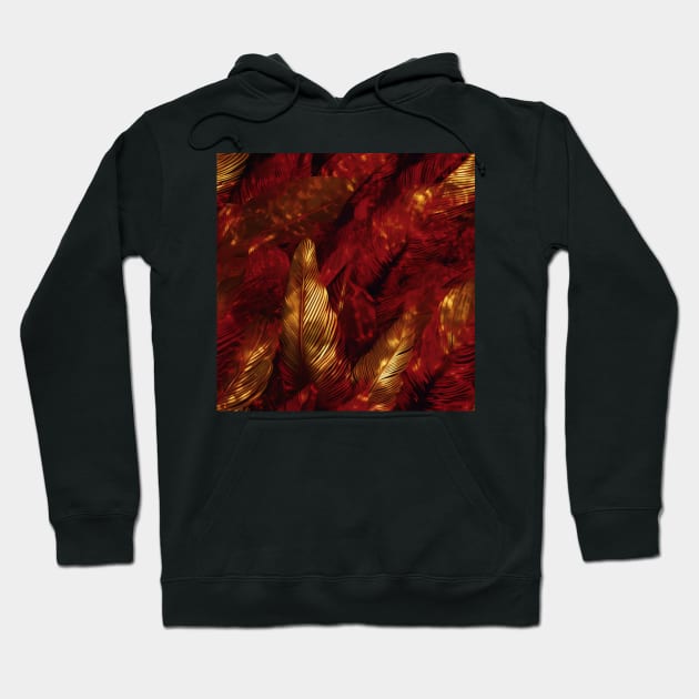 Phoenix Feather Pattern Hoodie by RockyBadlands